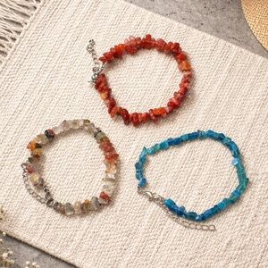 3 Pieces Natural Stones Bracelets Set